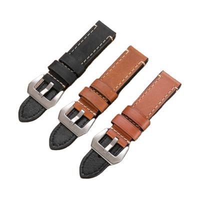 China Crazy Horse Leather Double Sided Watch Band For Huawei Huami Samsung 22mm Strap for sale