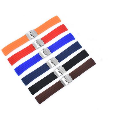 China Watch Band Part 18/20/22/24mm Quick Release Style Watch Band Tire Pattern Waterproof Silicone Rubber Smart Strap for sale