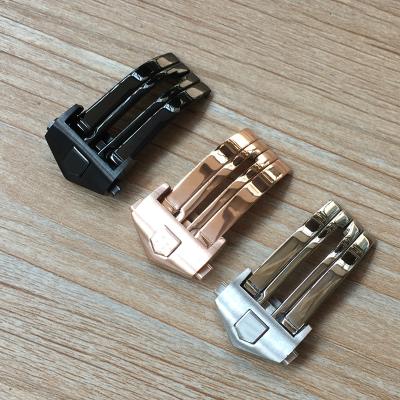 China Stainless Steel 18mm 20mm Stainless Steel Watch Buckle Butterfly Watch Band Strap Clasp Accessories for sale