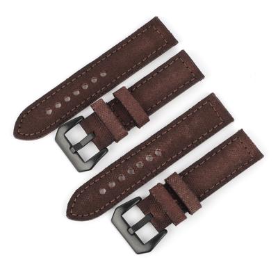 China 20/22/24 mm vintage canvas fabric and genuine leather combined making watch straps fit for Panarai watches for sale