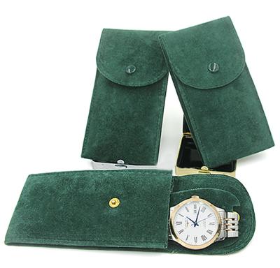 China New Fashion Green Phantom Leather Watch Case Pilou Watch Storage Bag For Travel Watch Pocket for sale