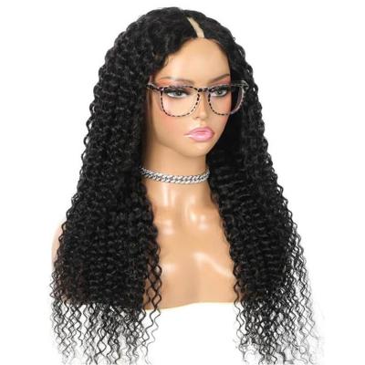 China Brazilian 2022 New Arrival Jerry Curly Machine Made Clips In Curly Thin Curly Hair V Part Wigs V Part Wigs for sale