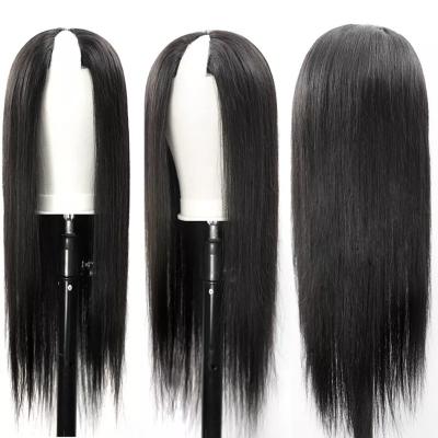 China 2022 Straight New Style Glueless None of the Missing Kinky Straight Virgin Remy Human Hair Thin Part Wig V Clip In Wigs for sale