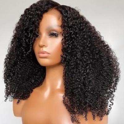 China Raw Front Wig Vendors Deep Curl Curl Wigs 13x4 Virgin Unprocessed Transparent Lace Frontal Curly Kinky Curly Human Hair Raw Wig For Black Women for sale