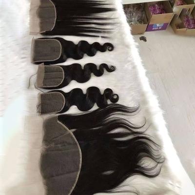 China Silky Straight Wave 4*4 5*5 6*6 7*7 Lace Closure, HD Transparent Swiss Lace Closure Bandeau, Cuticle Aligned Virgin Hair Vendor Lace Closure for sale