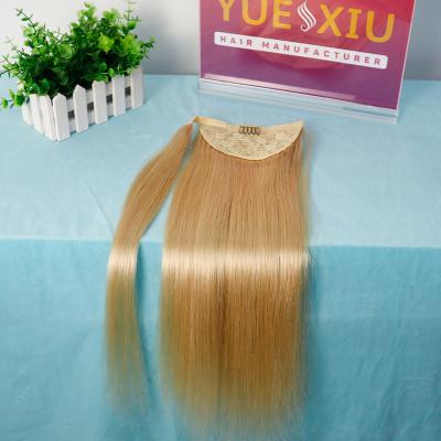 China Silky Straight African Girl Natural Straight Hair Drawstring Ponytail Curly Clip In Hair Extensions Color Blow Ponytail Natural Products for sale