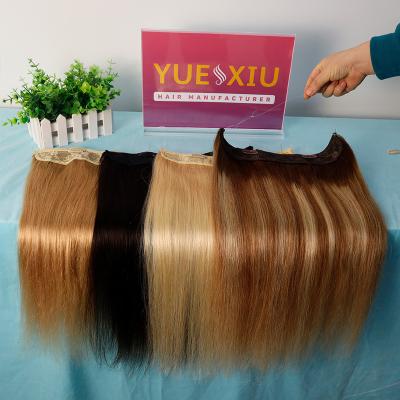 China Factory Wholesale Cheap Unprocessed Virgin Brazilian Hair Halo Tape Wave Halo Hair Extensions Silky Straight Invisible Price for sale