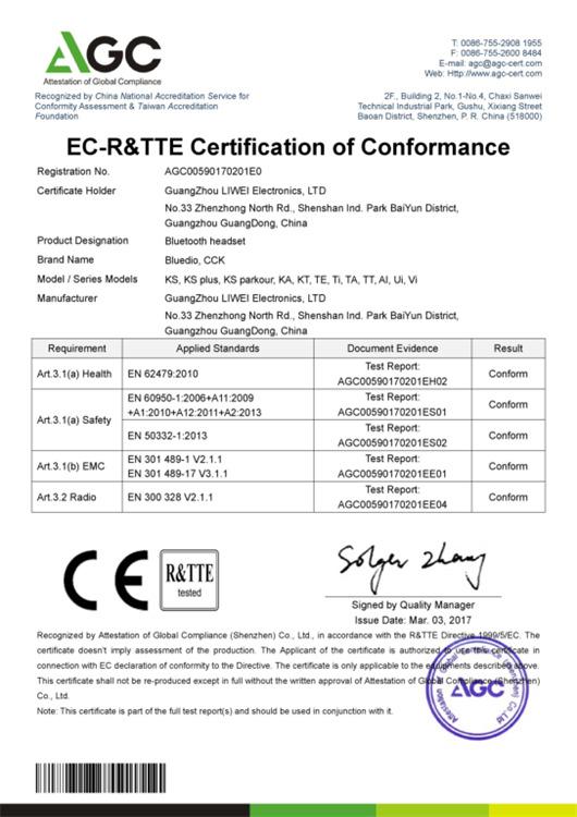 CE - Guangzhou Liwei Electronics Co., Ltd.