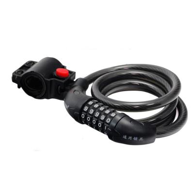 China Steel Bicycle Ring Lock With Universal Bike Anti-theft Combination Mountain Bike Anti-theft Combination Wire Cable Lock Password Digit Bicylce Equipment 5 Code for sale