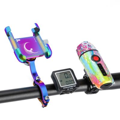 China 2021 Rotatable New Rainbow Color 360 Degree Adjustable Bike Cell Phone Holder Phone Holder for Bicycle Motorcycle for sale