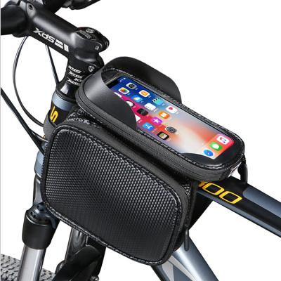 China 2021 Outdoor Front Bicycle Top Tube Frame Cycling Bicycle Waterproof Touch Screen Mobile Phone Accessories Waterproof Bag for sale