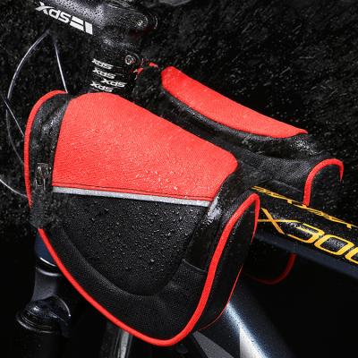 China Hot Selling Waterproof Outdoor Sports Products Cycling Multifunctional Waterproof Front Frame Bag Road Bike Saddle Bag Custom Logo for sale