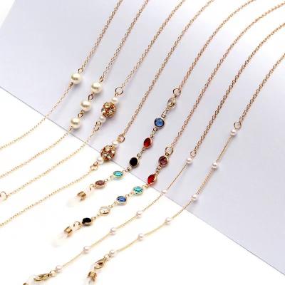 China Anti Slip Anti Slip Metal Beaded Mask Chain Eyewear Sunglasses Ties Gold Plated Neck Ties Chain Reading Glass Optical Chain for sale