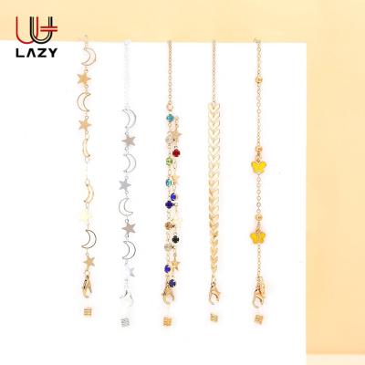 China New Fashion Eyewear Chains Anti Slip Moon Star Wheat Butterfly Metal Sunglasses Crystal Accessories Glasses Clips Gold Plated In Stock for sale