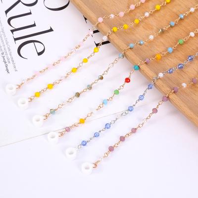 China For Colorful Braided Copper Wire Earphone Anti-drop Lanyard Crystal Earphone Chain Cut-resistant Earpod Chain For Airpod for sale