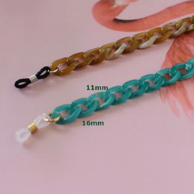 China Glass Loop 11mm*17mm Super Thin Flat Acrylic Glasses Chains Support Length Customization Service for sale