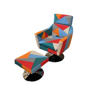 China (Other)New Adjustable Patchwork Listing Armchair With Ottoman For Living Room for sale