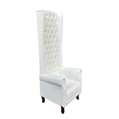 China (Other) High King Back French Baroque White Wooden Adjustable Throne Wedding Chair for sale