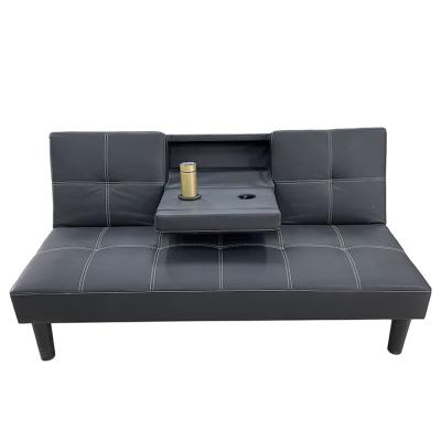 China (Other) Black Leatherette Adjustable Sofa Bed With Adjustable Cup Holder for sale