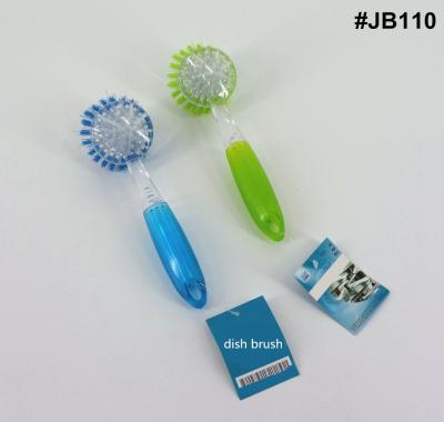 China Household Cleaner Good Quality Sustainable Blue Green Transparent Kitchen Plastic PS Dish Cleaning Brush for sale