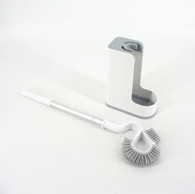 China Sustainable Toilet Brush With Stand Silicon Toilet Brush Deep Cleaning Bathroom for sale