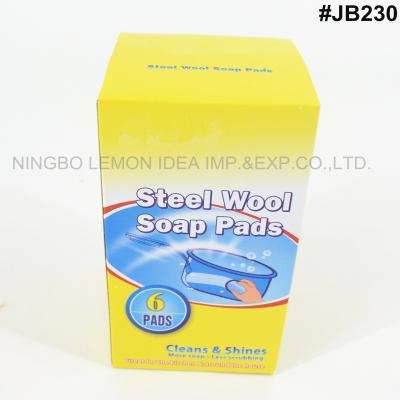 China Super Sustainable Hot Product Steel Wool Soap Pads 6 PCS for sale