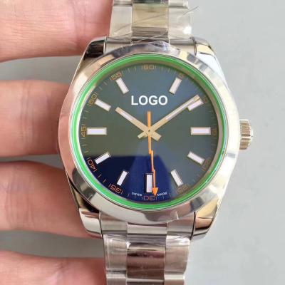 China Best Automatic Date Price Custom 40mm Green Glass Hand Automatic Watch For Men for sale