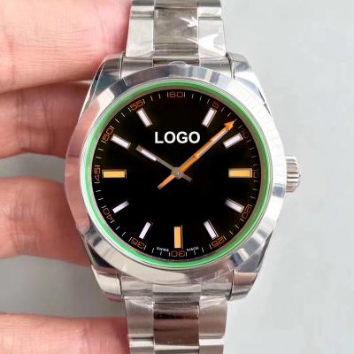 China Date Good Quality OEM 40mm Black Face Automatic Watches Men Wrist for sale