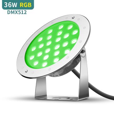 China LANDSCAPE Lighs DC24Volt 36W Hotel Garden Pool SS316L RGB DMX512 Underwater Control Pool Led Underwater Lights for sale