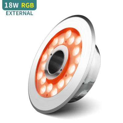 China Park DC24V 18W SS316L RGB External Control Fountain Light LED Bottom Water Outdoor Ground Light for sale