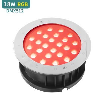 China Hot 18w garden tour led lights RGB external control ip68 spot light decoration underground Inground lighting for sale