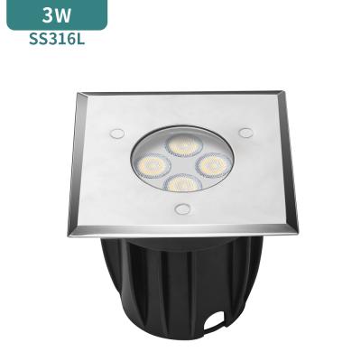 China Outdoor SQUARE garden lighting recessed light SS316L garden light fit inground light EARTH LAMP for sale