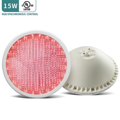 China Garden AC12V IP68 15W 100% ABS material outdoor synchronous control PAR56 pool lights led pool light led inground pool light for sale