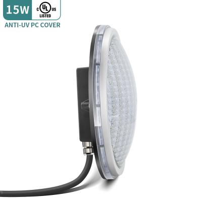 China PAR56 Theme Park Pool Led Swimming Pool Light 15W IP68 Waterproof Flat Structure ABS Material LED Pool Light Led Inground Pool Light for sale