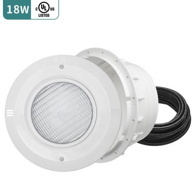 China AC/DC12V 15W Theme Park Swimming Pool PC Plastic Material LED High Bright Flat Pool Light with PAR56 Lighting Fixture Pool Lights for sale