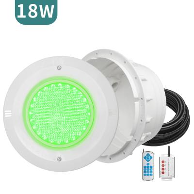 China Theme Park Swimming Pool AC12V 18W RGB Synchronous Control PC Plastic Material LED Flat Pool Light with PAR56 Lighting Fixtures POOL LIGHTS for sale