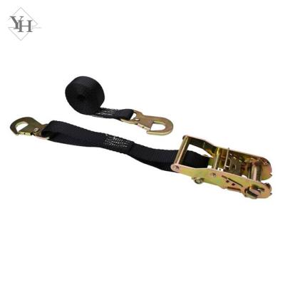 China Polyester 25mm 1500kg 5m 6m 8m Tie Down Ratchet Trailer Heavy Duty Straps For Motorcycle for sale