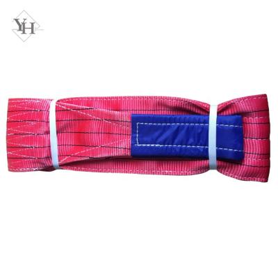 China To Lift 150mm Flat Heavy Duty Lifting Sling 5 Ton Polyester Eye To Eye Webbing Sling for sale