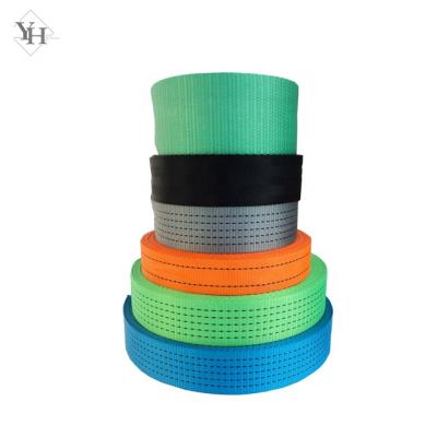 China Manual Racing 25mm 38mm 50mm 75mm 100mm Woven Straps Ratchet Tie Down Ties One Way Lashing Belt Polyester Webbing for sale