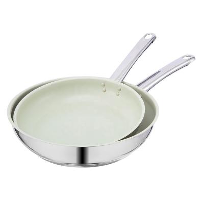 China Wholesale High Quality Modern Kitchen Home Custom Cooking Pot Cookware Stainless Steel Nonstick Frying Pan for sale