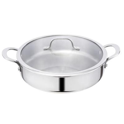 China Sustainable Wholesale Induction Bottom Cookware Set Stock Pot Kitchenware 304 Stainless Steel Cooking Pot for sale