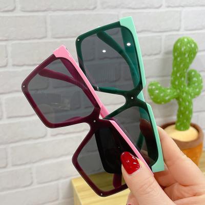 China European fashion sunglasses and boys fashionable square girls American fresh large frame one-piece children's sunglasses shape half frame sunshade for sale