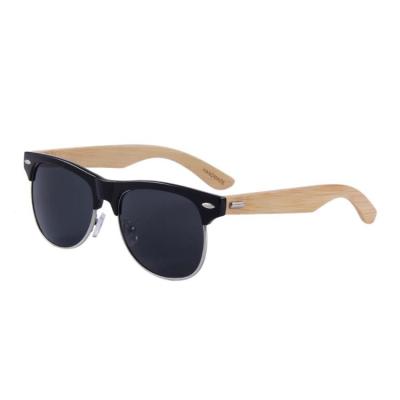 China One Piece Wooden Sunglasses Unisex Handmade Bamboo Mirror Half Frame Sun Glasses Ocean Glass Sun Glasses Fashion for sale