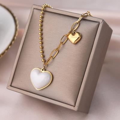 China Simple design punk love titanium steel women's love gold necklace pendant clavicle chain chain for sale