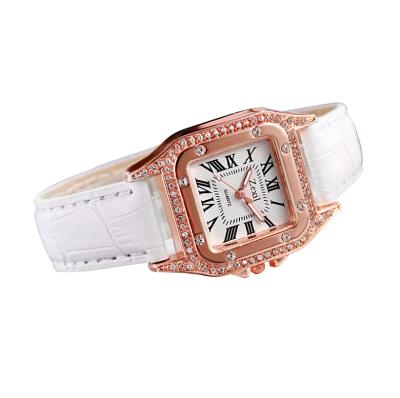 China Wholesale Square Korean Diamond Fashion Style Ladies Quartz Simple Roman Numeral Watch for sale