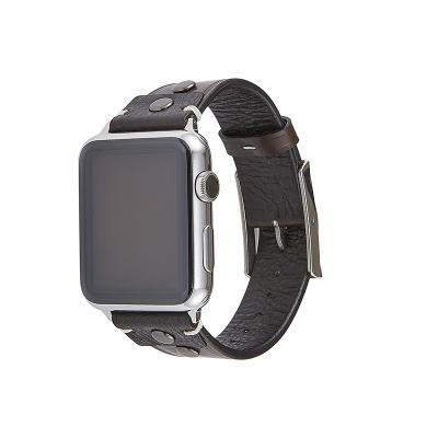 China For Apple Watch 1/2/3/4/5 Generation Retro Reflective Leather Straps Vintage Watch Band Luxury Leather Strap For Apple for sale