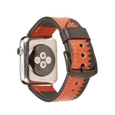 China For Apple Watch 1/2/3/4/5 Generation Crocodile Tooth Design Leather Fashion Strap Watches Men Smart Watch Ladies For Apple for sale