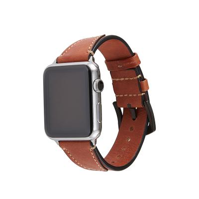 China For Apple Watch 1/2/3/4/5 Generation Nail Design Men Business Leather Smart Watch Strap For Realme Apple Watch Designer Strap for sale