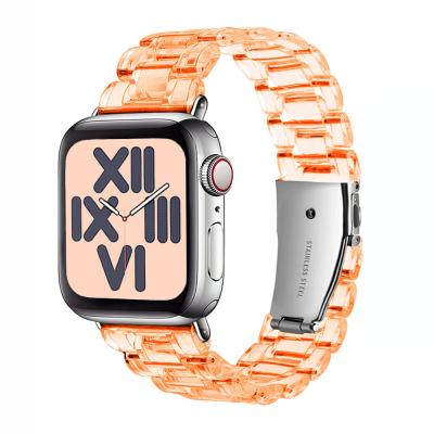 China Water Resistant Clear Colorful Sport Soft Tpu 42mm Watch Strap With Cover For Apple Watch Luxury Glacier Straps Watch Band for sale