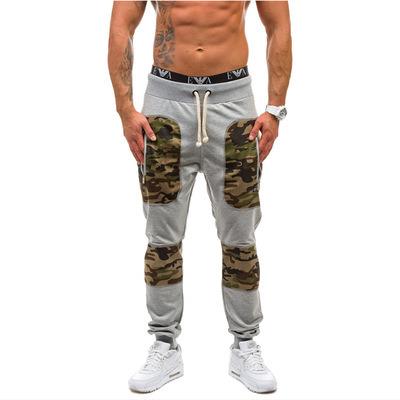 China QUICK DRY Men Camouflage Patchwork Skinny Pants Outdoor Gym Pants Casual Elastic Sweatpants Drawstring Ankle Tied Sports Pants for sale